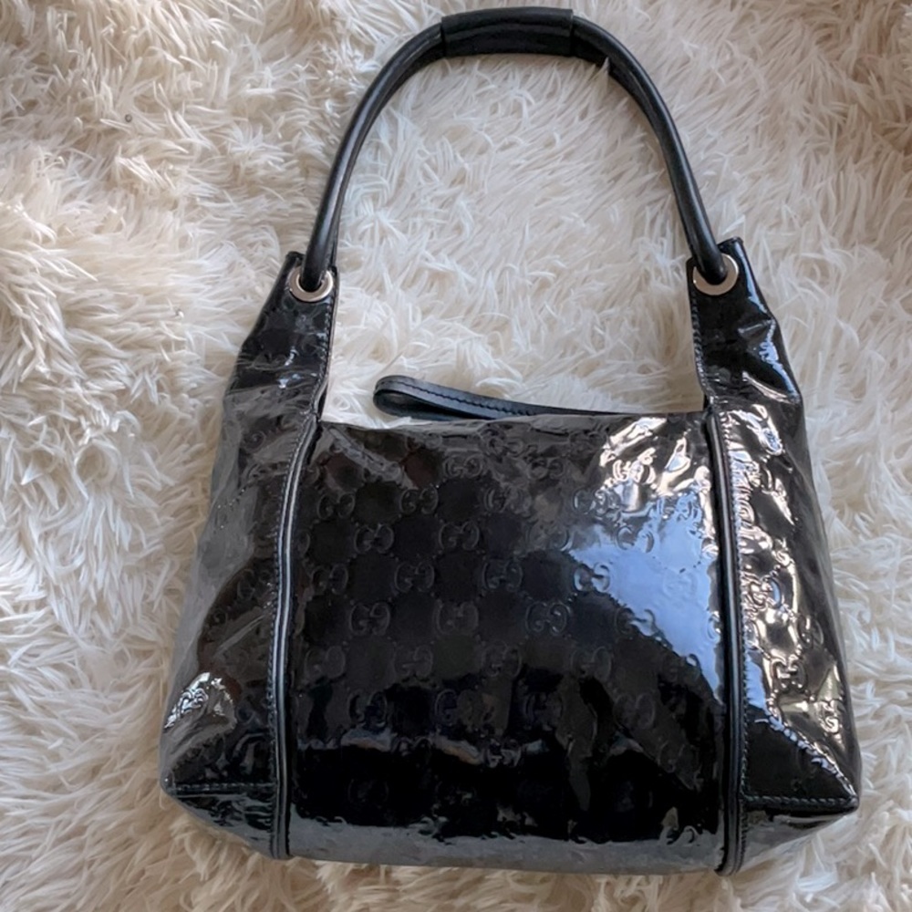 Patent leather GUCCI Hobo Bag in Guccissima Print